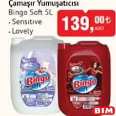 BİNGO SOFT ÇAMAŞIR YUMUŞATICISI 5 L BİNGO SOFT ÇAMAŞIR YUMUŞATICISI 5 L